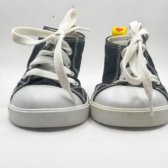 Build-A-Bear Workshop Black High-Top Sneakers White Laces & Stitching - Picture 2 of 7